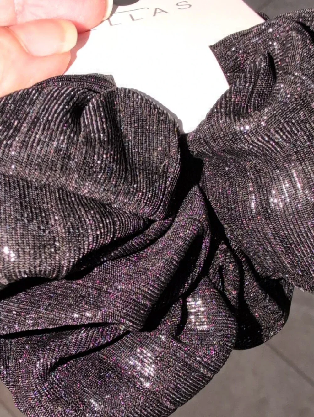 Ella Black Sparkle Scrunchie Set